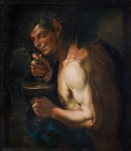 Salvator Rosa, Faun z winogronami, XVII w.
