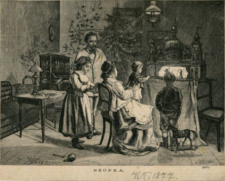 W. Szerner, J. Krajewski, „Szopka”, ksylograf, papier, 1877, sygn., Muzeum Okręgowe w Rzeszowie