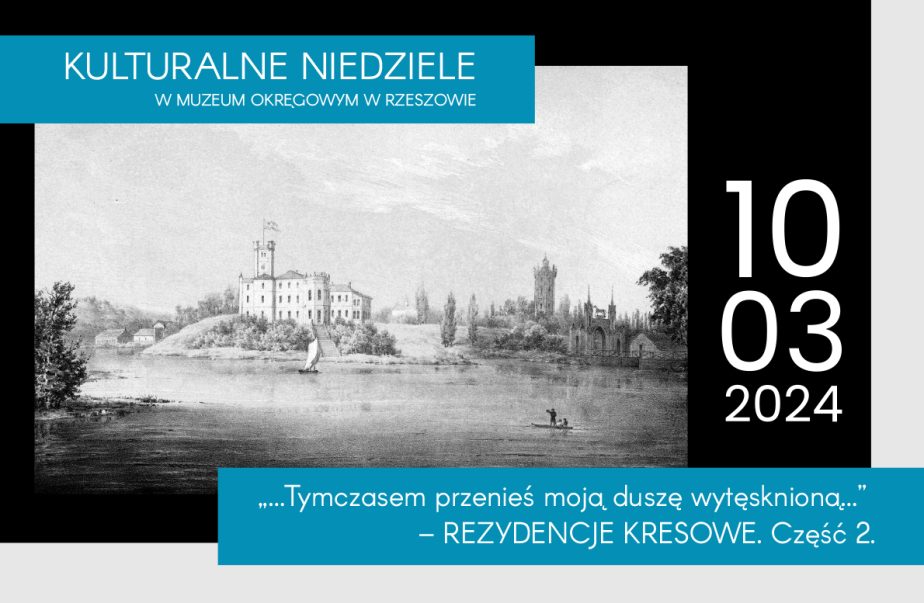 Grafika - zaproszenie na wykład "KULTURALNE NIEDZIELE", 10 marca 2024. ilustracja: Landwarow, Pałac Józefa Hr. Tyszkiewicza - N. Orda