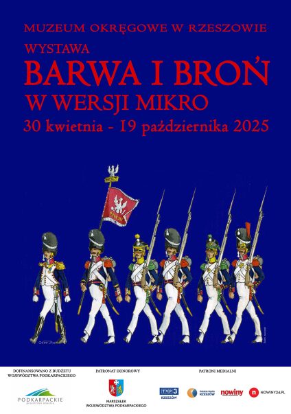 Plakat wystawy "Barwa i broń w wersji mikro"