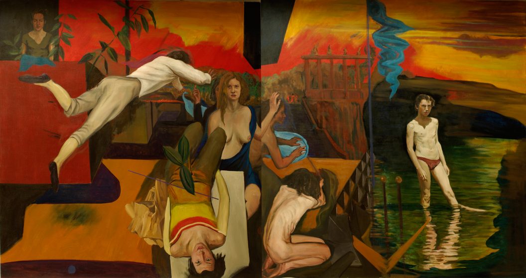 Grzegorz Wnęk, "Flight over the city of illusions", 200x380cm, 200x190cm, 2009