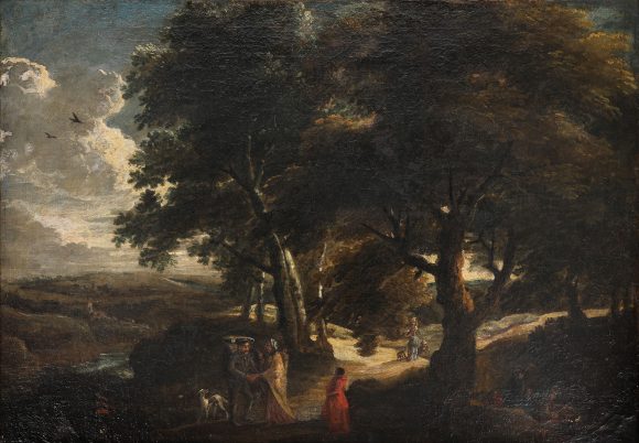 Jacques d’Arthois (Bruksela 1613 – 1683 Bruksela),„KRAJOBRAZ”, olej na płótnie